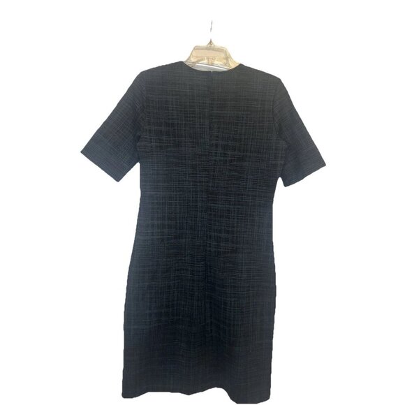 Theory Rijik B Configure Strech Knit Sheath Printed Dress Black Green Sz 10 - Picture 4 of 8